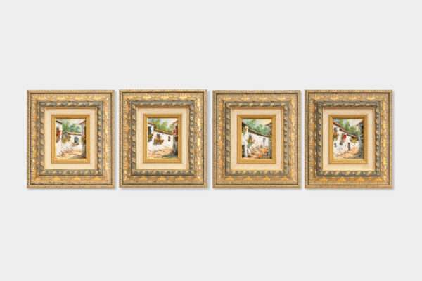 Set de 4 miniaturi cu case rurale